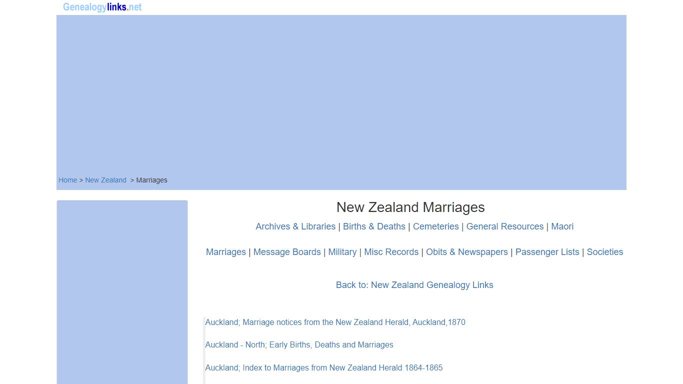 New Zealand Marriages - over 30 NZ Marriage Indexes - Genealogy Links